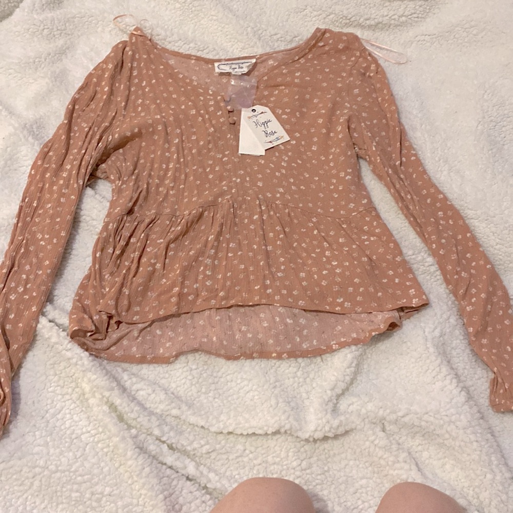 Brand hippie rose! Color is floral pink with while flowers! Side is small!